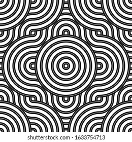 Abstract geometric patterns with curved lines. Smooth vector background. It is suitable for tshirt, sweater, textile fabric, product, background and others.

