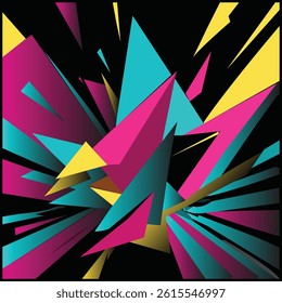 Abstract geometric patterns featuring bright colors and intricate shapes are trending for 2025.