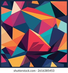 Abstract geometric patterns featuring bright colors and intricate shapes are trending for 2025