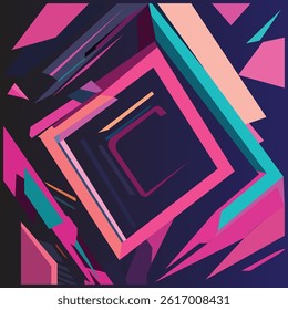 Abstract geometric patterns featuring bright colors and intricate shapes are trending for 2025