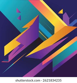 Abstract geometric patterns featuring bright colors and intricate shapes are trending for 2025