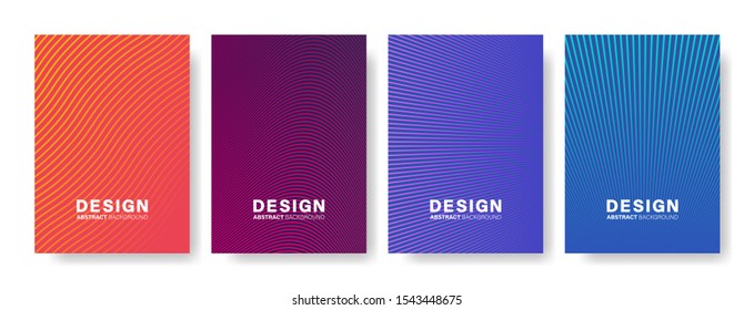 Abstract geometric patterns. Gradients covers design. Set of business brochure, applicable for placards, banners, posters, flyers. Vector illustration.