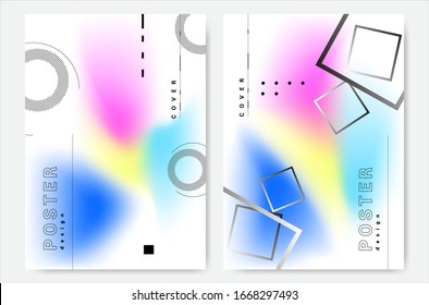 Abstrakte geometrische Muster. Farbverläufe decken das Design ab. Broschüre für Plakate, Banner, Plakate, Flyer. Vektorillustration.