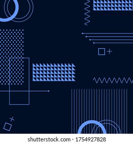 Abstract geometric patterns of modern art. Illustrated texture. light blue color. Smooth background vector.