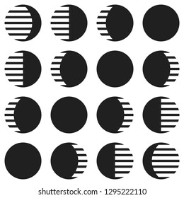 Abstract geometric patterns with Moon phases