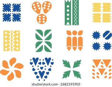 Abstract geometric patterns and motifs collection decorative design elements for creative projects