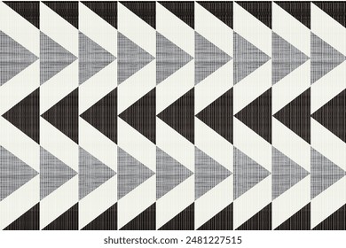 Abstract geometric patterns with mountain patterns repeat a seamless vector black and white texture background
