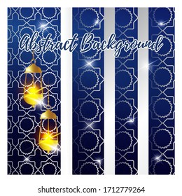 Abstract geometric patterns with shiny star background.