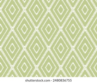 Abstract geometric patterns for wallpaper wrapping, pattern filling, web background, texture and textiles. geometric pattern seamless rhombus print winter green and white pattern background.