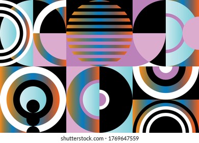 Abstract geometric pattern.Seamless memphis style print design.Vector design simple  lines and shapes mosaic background.