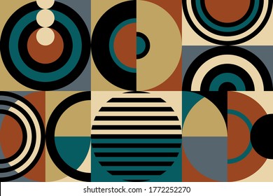 Abstract geometric pattern.Seamless memphis style print design.Vector design simple  lines and shapes mosaic background.