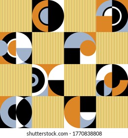 Resumen del patrón geométrico.Diseño de impresión moderno y sin inconvenientes.Diseño vectorial de líneas doradas y fondo de mosaico de formas coloridas.