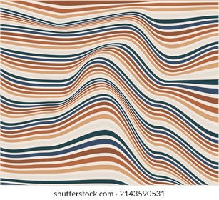 Abstraktes geometrisches Muster.Texturwavy Linien, psychedelische Streifen, Kurven. Optische Kunsthintergrund, Vektorgrafik.