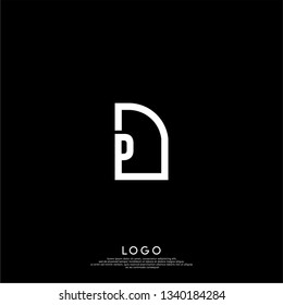 abstract geometric PD logo letter design concept