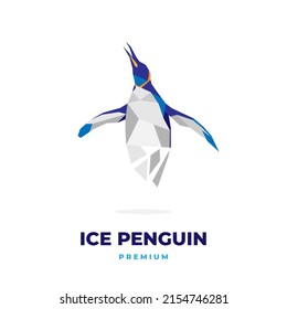 Abstract Geometric Penguin Vector Illustration Logo