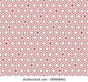 abstract geometric pentagon grid seamless floral pattern
