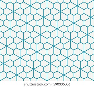 abstract geometric pentagon grid seamless floral pattern