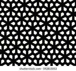 abstract geometric pentagon grid seamless floral pattern