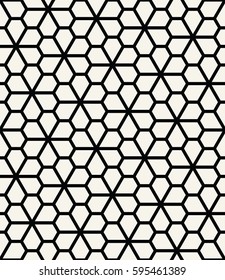 abstract geometric pentagon grid seamless floral pattern