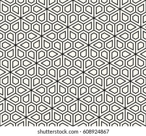 abstract geometric pentagon grid seamless floral pattern