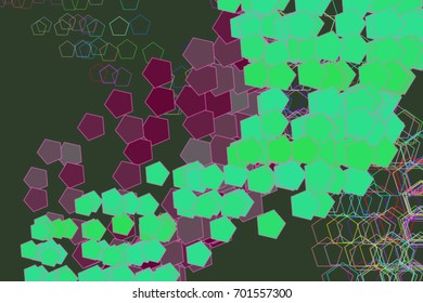 Abstract geometric pentagon pattern, colorful & artistic for graphic design, catalog, textile or texture printing & background. Vector illustration graphic.