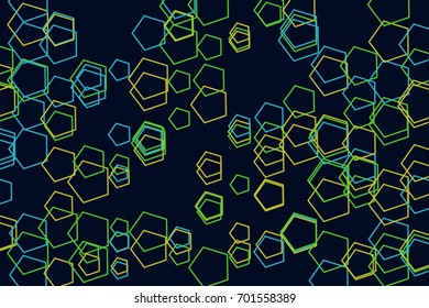 Abstract geometric pentagon pattern, colorful & artistic for graphic design, catalog, textile or texture printing & background. Vector illustration graphic.