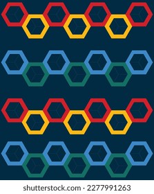 Abstract Geometric Pentagon Pattern with cube inside generative art illustration