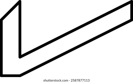 Abstract Geometric Perspective Symbol in Minimalist Black and White Design