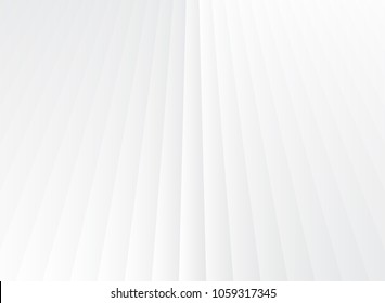 Abstract geometric perspective vertical lines white and gray gradient color background. vector illustration