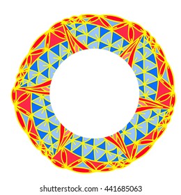 Abstract geometric picture mandala pattern on white background