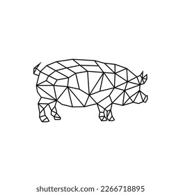 Abstract geometric pig isolated on a white backgrounds