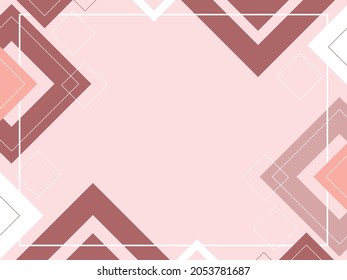 Abstract geometric pink background made from squares, shape pattern, rose gold template with copy space, modern layout, vector with place for text