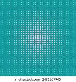 Abstract geometric pink dots with sea green background