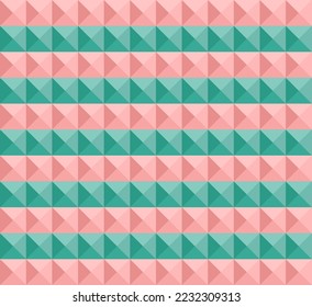 Abstract. Geometric pink and green pastel background pattern seamless. Vector.