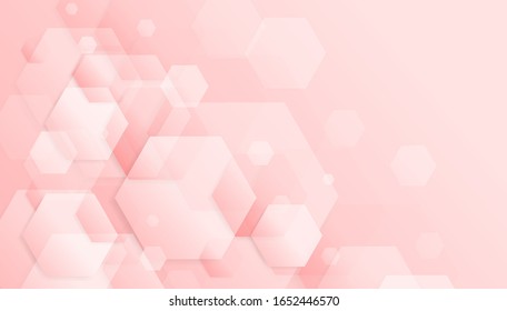 Abstrakter, geometrischer, rosafarbener, sechseckiger Hintergrund.