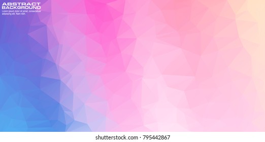 Abstract geometric pink pastel background with triangular polygons, Sweet color low poly design wallpaper.
