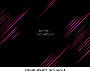 Abstract geometric pink shining lines color pattern in dark background vector