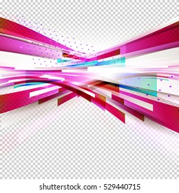Abstract geometric pink transparent background. Vector illustration. Brochure template for business presentation. Business dynamic design.