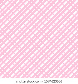 Abstract geometric pink and white seamless pattern for web page, textures, card, poster, fabric, textile. Monochrome graphic repeating design. Modern minimalist stylish ornament.