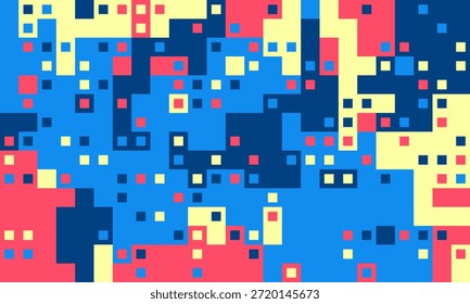 Fondo geométrico Abstractas del arte del pixel.  Los bloques de colores vibrantes crean un diseño dinámico y moderno perfecto para Sitios web, presentaciones o redes sociales.