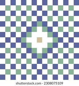 Abstract geometric pixel ethnographic pattern ornament, vector, pixel stitching art