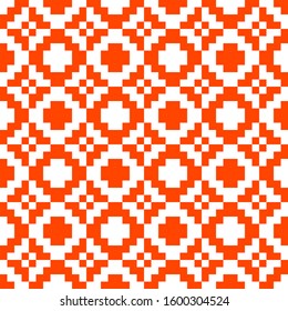 Abstract geometric pixelated seamless pattern.Mosaic style tiled vector design. Creative illustration template.