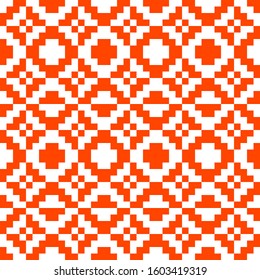 Abstract geometric pixelated seamless pattern.Mosaic style tiled vector design. Creative illustration template.