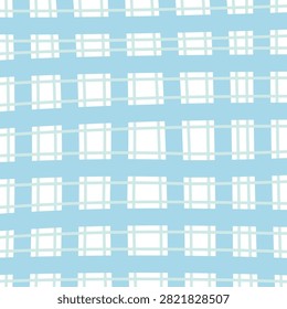 Abstract Geometric Plaid Pattern Background with Modern Grid Hnad Drawn Design