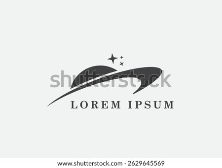 Abstract geometric planet with ring logo design vector illustration