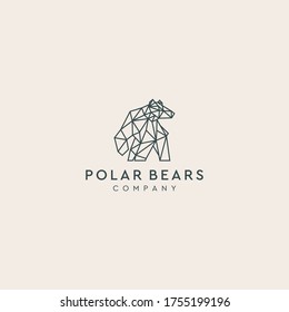 Abstract geometric Polar Bears.abstract logo illustration
