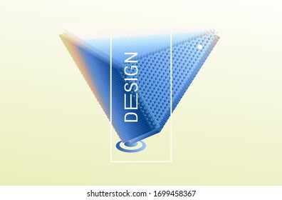 Abstract geometric poligonal shape. Molecular grid. 3d technology style with particle. Vector illustration. Futuristic connection structure.