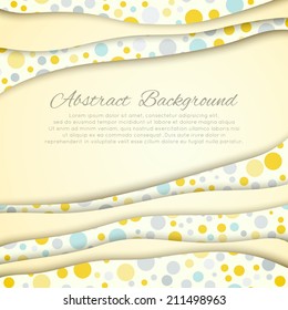 Abstract geometric polka dot background with place for text. Vector illustration