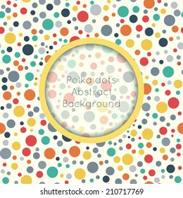 Abstract geometric polka dot seamless pattern with place for text. Vector illustration