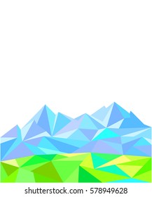 Abstract geometric polygon background graphic, image of nature, mountains and meadows,  design template brochure, business card